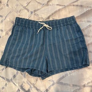 Madewell like new chambray strip shorts. Size XL. So soft. Drawstring waist.
